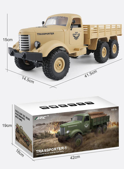 Mini 2.4Ghz Rc 6Wd Tracked Military Truck - Army Green-1922443411491786761
