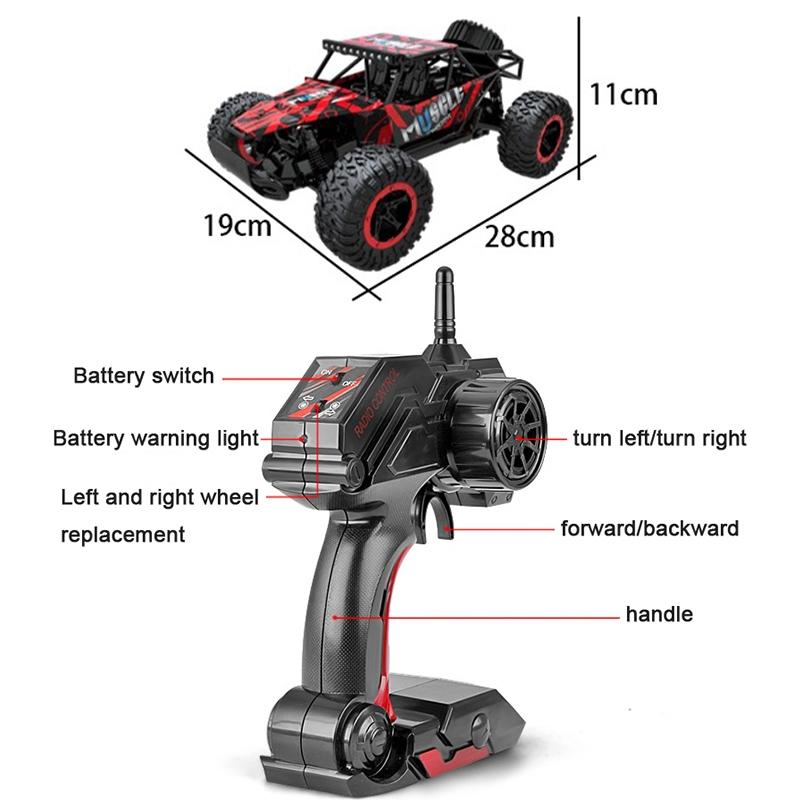 1 16 Wireless R / C Drift Car - 2.4G Remote Control Off-Road 4Wd Red-1964932154395856900