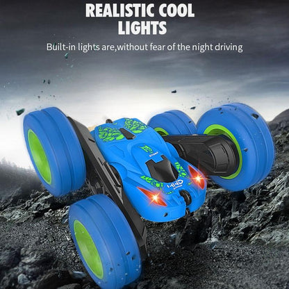 Blue Stunt Tumbling Car Toy With 2.4Ghz Remote Control-1964932153548607493