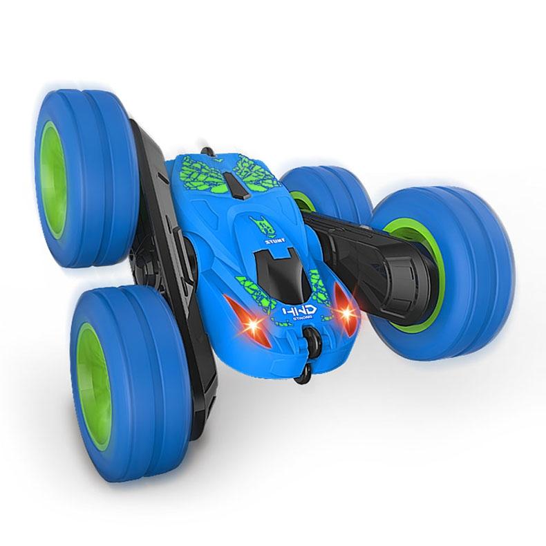 Blue Stunt Tumbling Car Toy With 2.4Ghz Remote Control-1964932153548607494