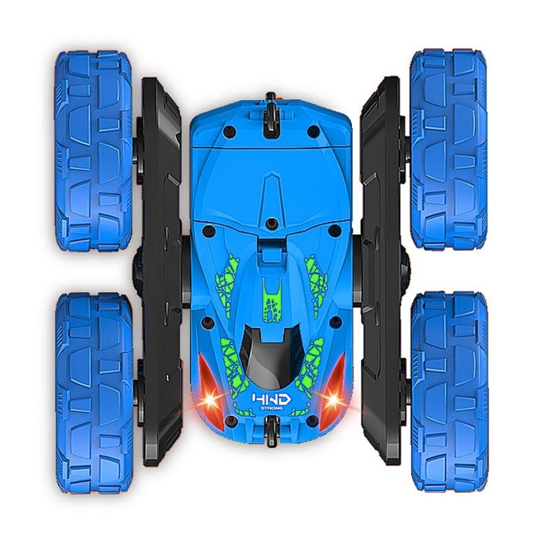 Blue Stunt Tumbling Car Toy With 2.4Ghz Remote Control-1964932153548607495