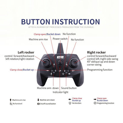 Alloy Remote Control Excavator For Engineering Projects-1915197845334528005