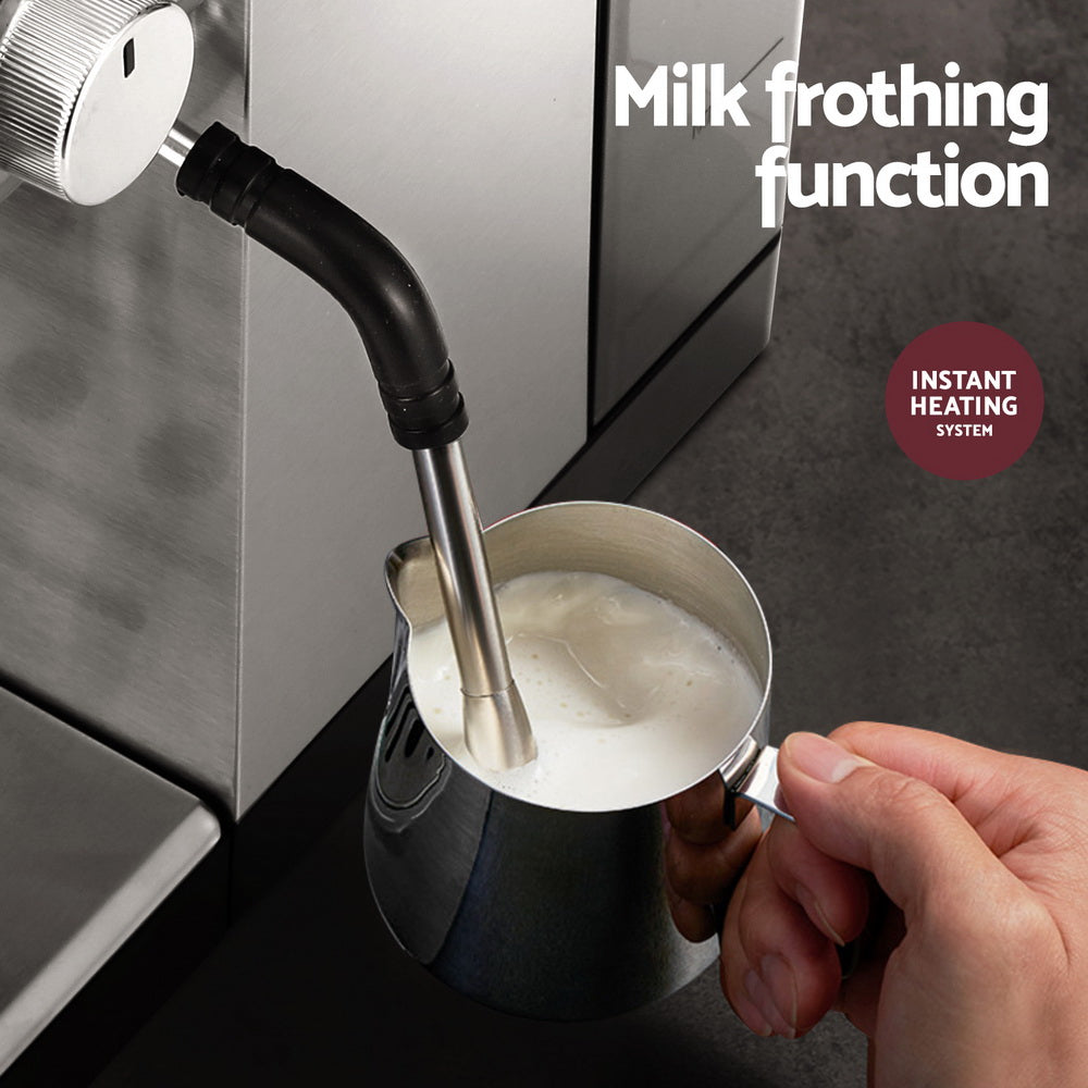 Devanti 20 Bar Coffee Machine | Espresso Cafe Maker | Milk Frother | Compact Design | Free Shipping