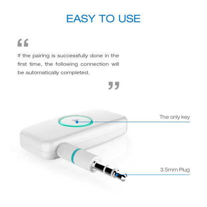 Wireless Music Receiver For Car With 3.5Mm Jack - Mini Bluetooth White-1915196621746999300