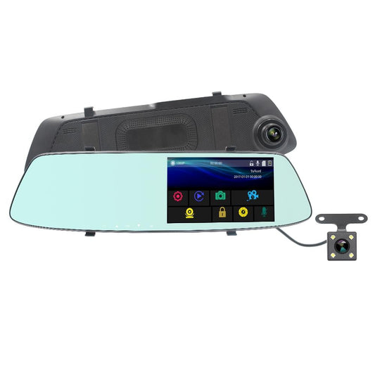 5 Lcd Touch Screen Rear View Mirror Car Recorder With Separate Camera-1915198414665158657