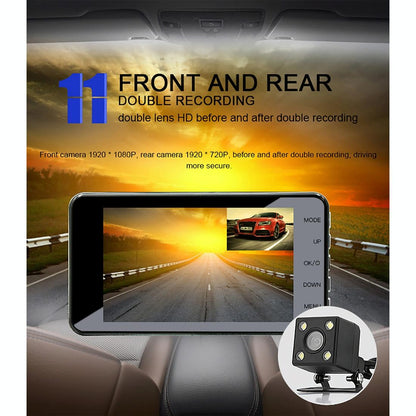 Full Hd 1080P Car Dvr With 170 Degree Wide Angle - 4 Inch Screen-1915197771820961799