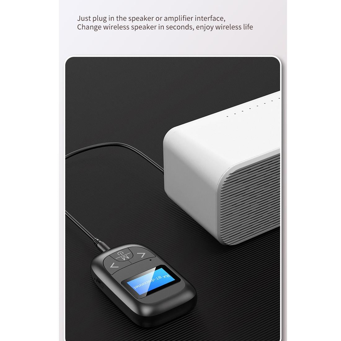 2-In-1 Bluetooth Adapter With Lcd Display - Black-1915196712738230274