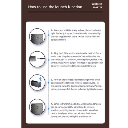 2-In-1 Bluetooth Audio Adapter T-19 Receiver / Transmitter-1915197822324576264
