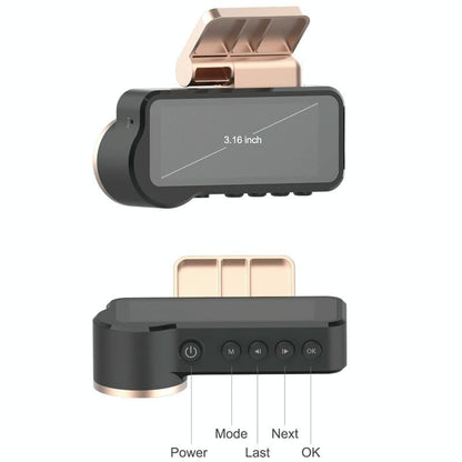 1080P Hd Night Vision Wifi Driving Recorder With In-Car Camera - 3.16 Inch-1915197254235459586