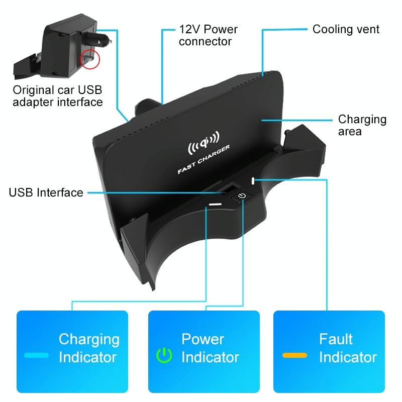 Wireless Car Charger For Bmw X1 2020-2022 - 10W Qi Quick Charge-1915197242088755201