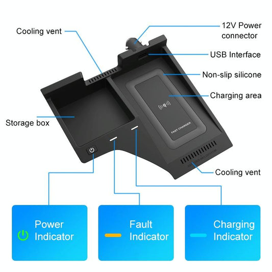 10W Wireless Charger For Nissan Sylphy 2020-2022 - Qi Standard Quick Charging-1915197846630567937