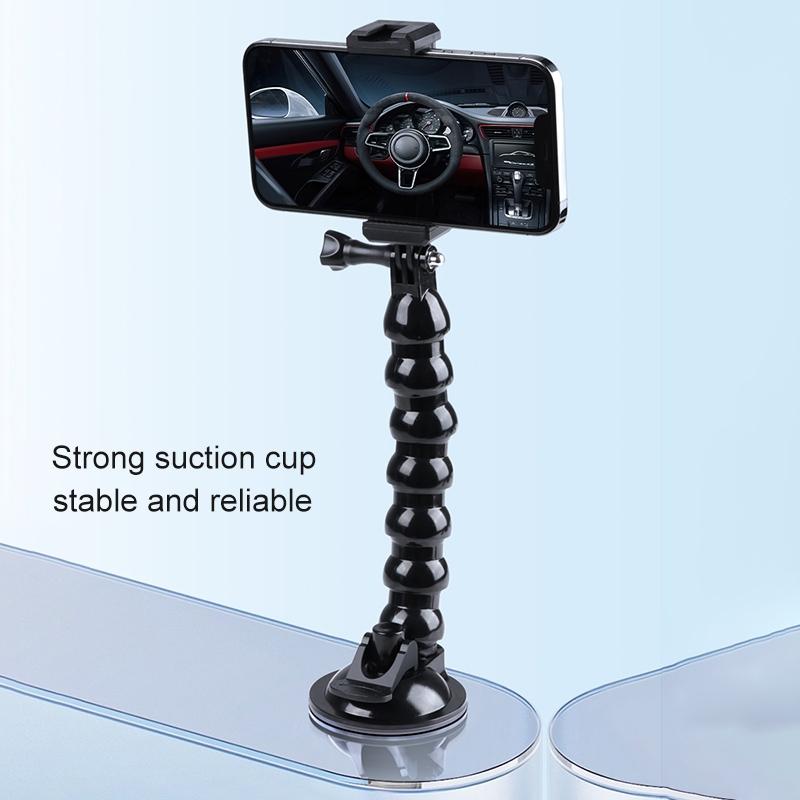 Flexible Suction Cup Mount With Cold Shoe And Phone Clamp-1915196723668586500