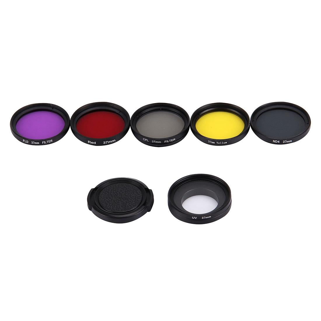 37Mm Lens Filter Set For Gopro Hero4 / 3 / 3+ With Cpl Uv Nd4 Fld Filters And Protective Cap-1915197582364250112