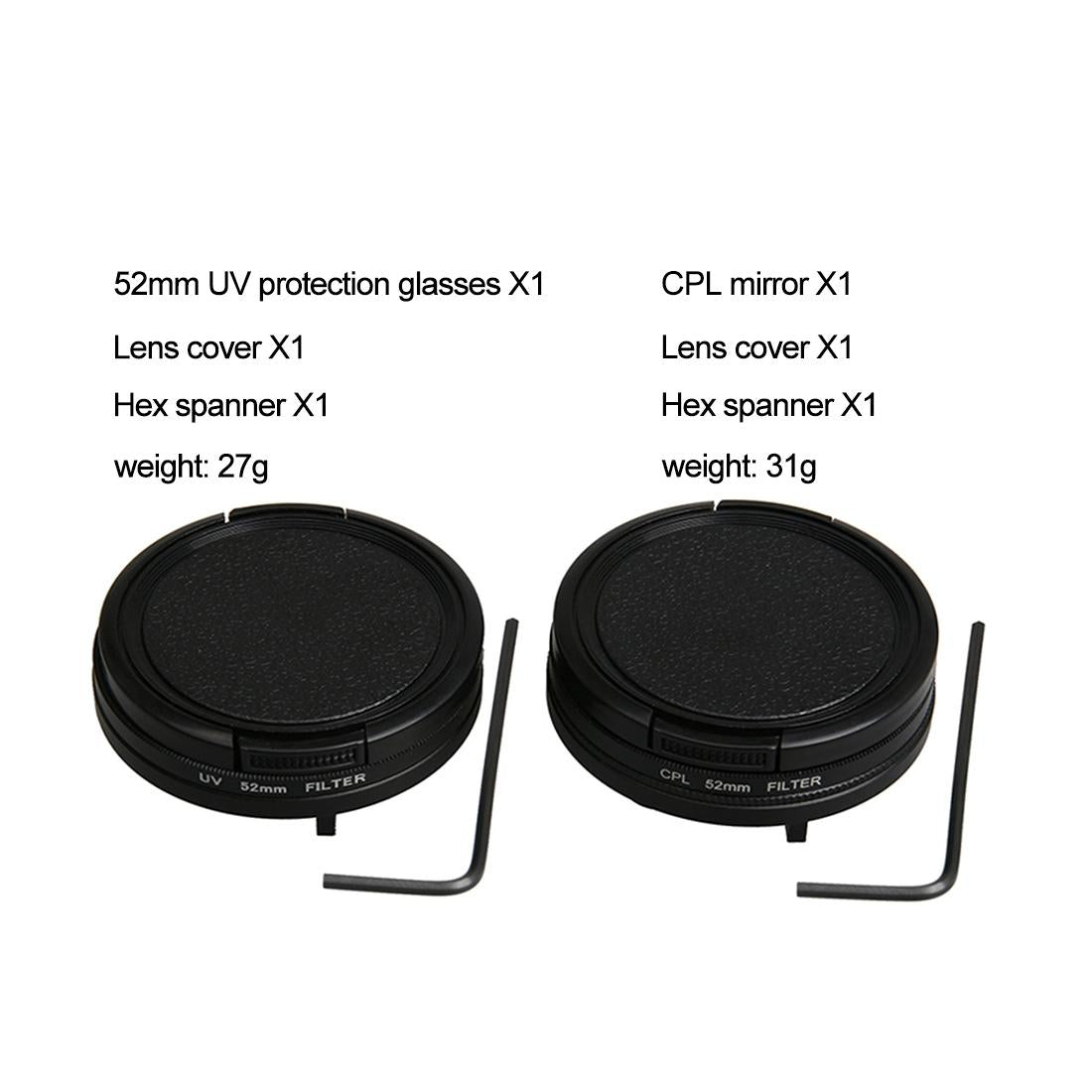 Professional 52Mm Lens Filter Set For Gopro Hero5 With Protective Caps And Hex Spanner-1915197723401916422