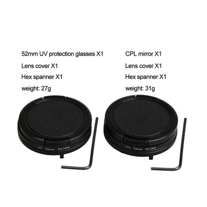 Professional 52Mm Lens Filter Set For Gopro Hero5 With Protective Caps And Hex Spanner-1915197723401916422