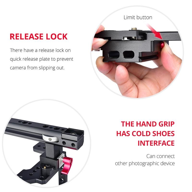 Video Camera Cage Stabilizer - Black Handle-1915196502276444163