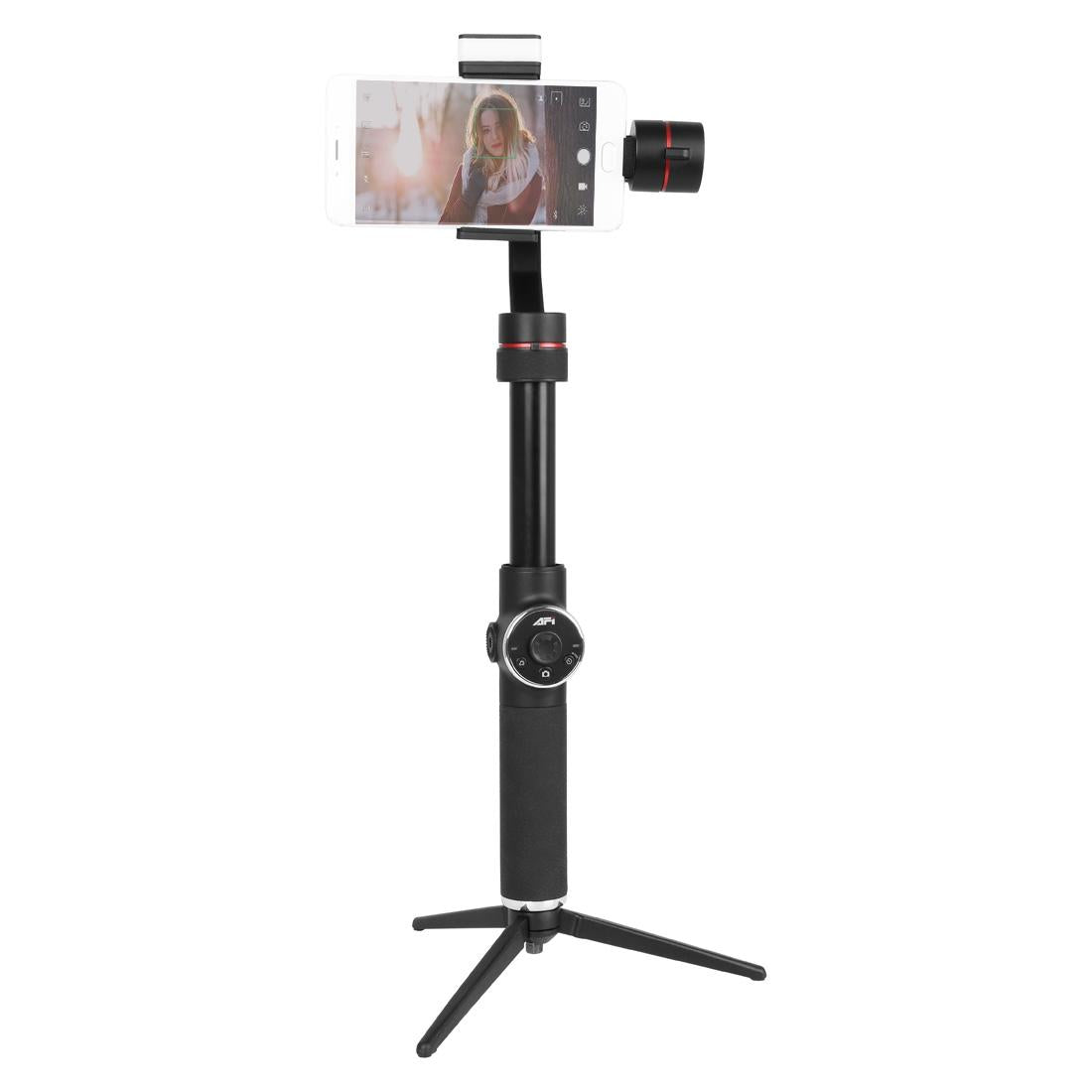 3-Axis Gimbal Stabilizer With Tripod Mount & Fill Light For Smartphones - Black-1964932174377521152