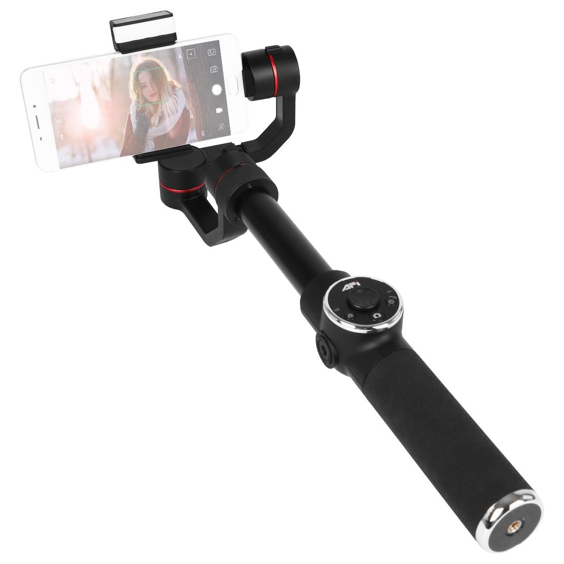 3-Axis Gimbal Stabilizer With Tripod Mount & Fill Light For Smartphones - Black-1964932174377521161