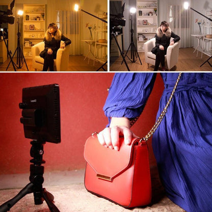 Pocket Led Studio Light For Vlogging & Photography - 180 Leds Oled Display Cold Shoe Mount - Canon / Nikon Dslr-1915197543566938115