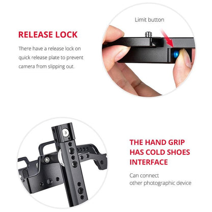 Video Camera Cage Stabilizer For Dji Bmpcc 4K - Black Handle-1915196500468699141