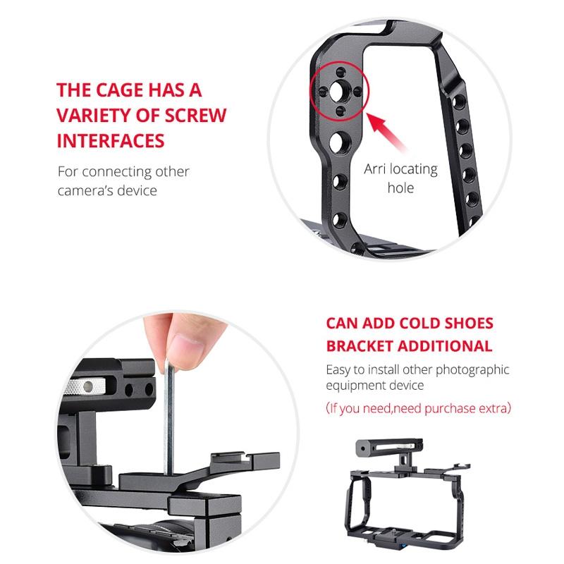 Video Camera Cage Stabilizer For Dji Bmpcc 4K - Black Handle-1915196500468699142