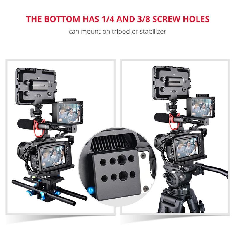 Video Camera Cage Stabilizer For Dji Bmpcc 4K - Black Handle-1915196500468699145