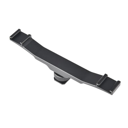 Aluminum Dual Hot / Cold Shoe Mount Adapter Bracket - Black-1915196699761053697