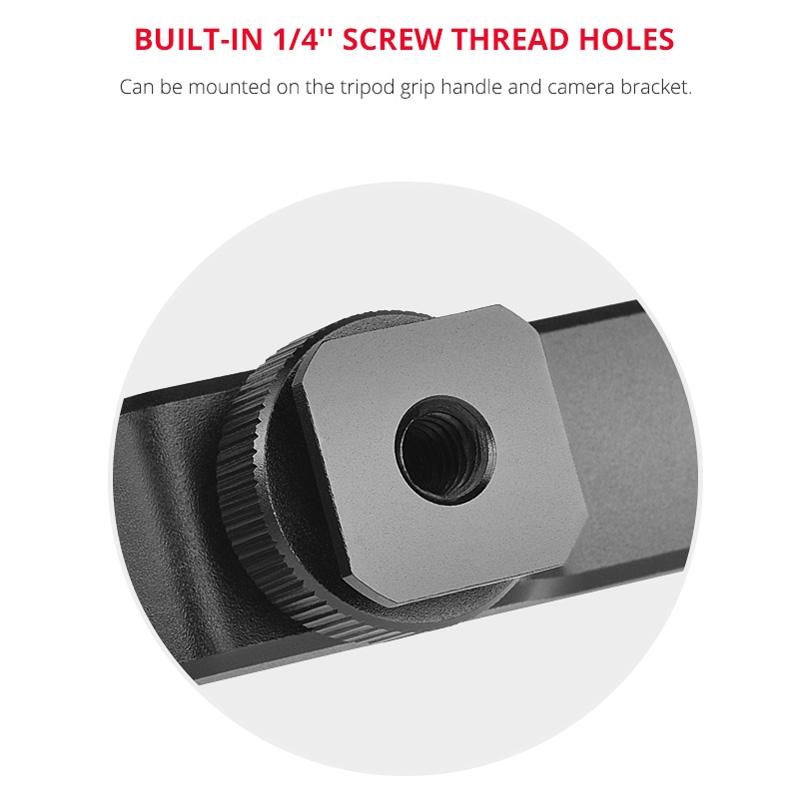 Aluminum Dual Hot / Cold Shoe Mount Adapter Bracket - Black-1915196699761053700