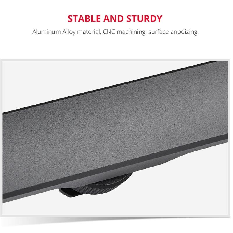 Aluminum Dual Hot / Cold Shoe Mount Adapter Bracket - Black-1915196699761053701