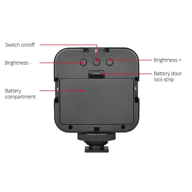 49 Led Video Light For Camera / Camcorder - Black-1964932172641079302