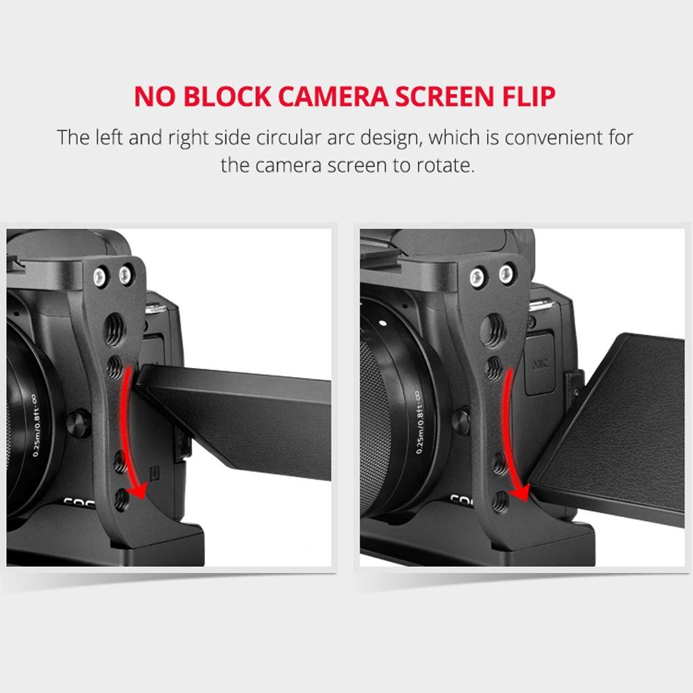 Video Camera Cage Stabilizer With Handle For Canon Eos M50 - Black-1915196497025175555