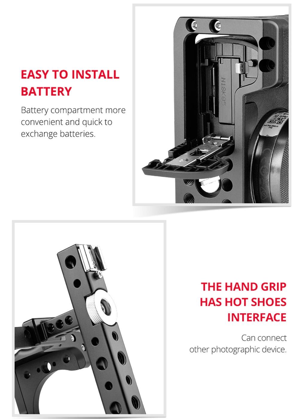 Video Camera Cage Stabilizer With Handle For Canon Eos M50 - Black-1915196497025175559