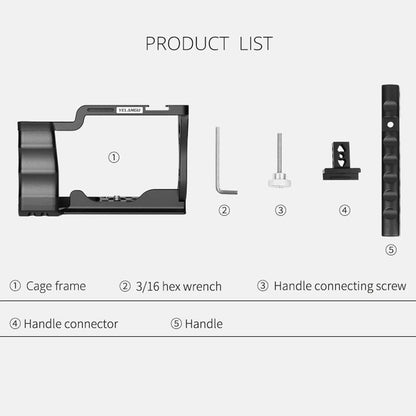 Video Camera Cage Stabilizer With Handle For Canon Eos M50 - Black-1915196497025175561