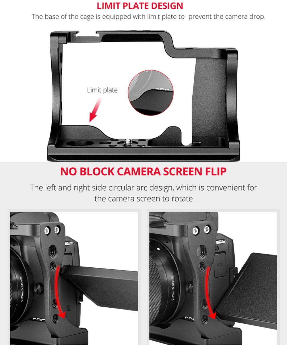 Video Camera Cage Stabilizer For Canon Eos M50 - Black-1915196512854478850