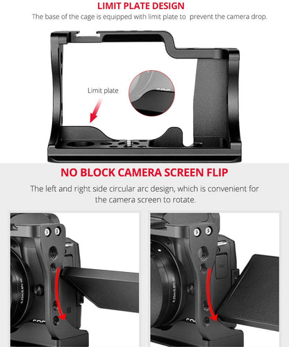 Video Camera Cage Stabilizer For Canon Eos M50 - Black-1915196512854478850