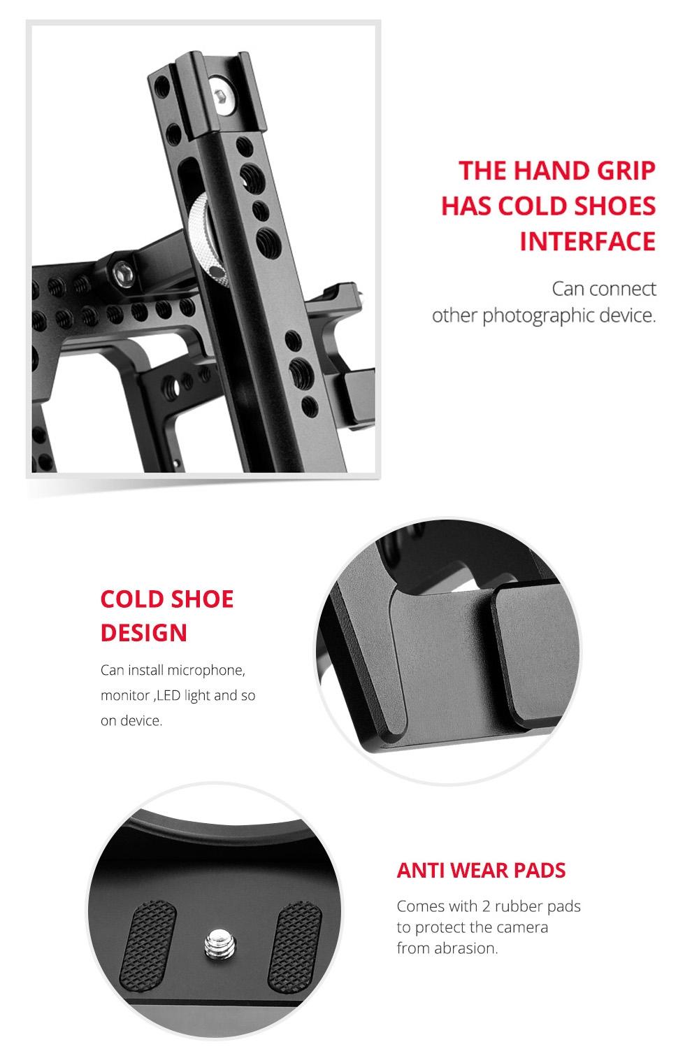 Panasonic Lumix Dc-S1H / Dc-S1 / Dc-S1R Camera Cage Stabilizer With Handle - Black-1943465052631863299