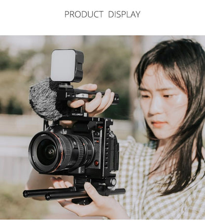 Panasonic Lumix Dc-S1H / Dc-S1 / Dc-S1R Camera Cage Stabilizer With Handle & Rail Rod Mount - Black-1915196748473700361