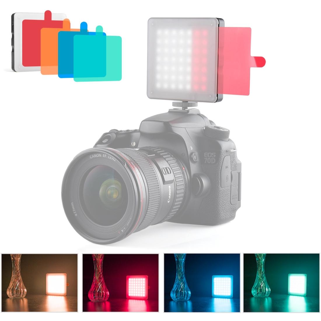 Portable 49-Led Phone Photography Fill Light With 6 Filters - Black-1915196701686239232