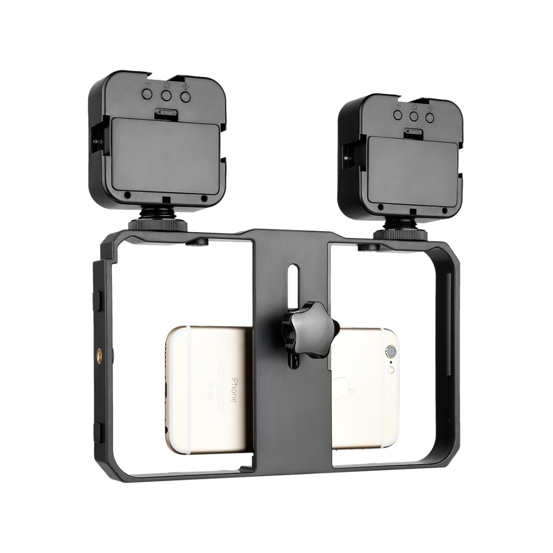 Vlogging Live Broadcast Smartphone Video Rig With Led Selfie Light And Stabilizer Handle-1915197699829927940