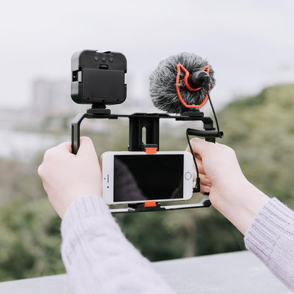 Vlogging Video Rig With Mic & Fill Light For Smartphone-1915197535190913029