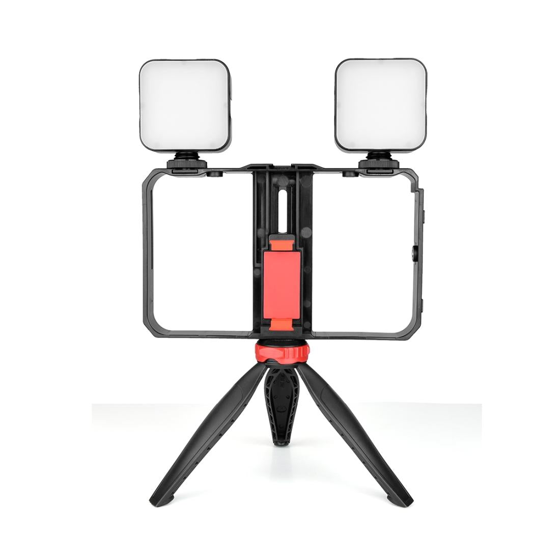 Vlogging Live Broadcast Led Selfie Light Video Rig With Smartphone Handle And Tripod-1915197654904737793