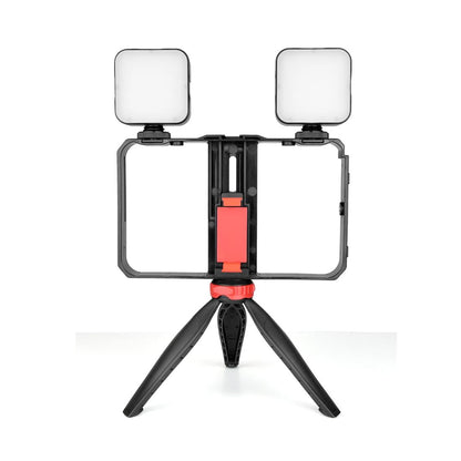 Vlogging Live Broadcast Led Selfie Light Video Rig With Smartphone Handle And Tripod-1915197654904737793