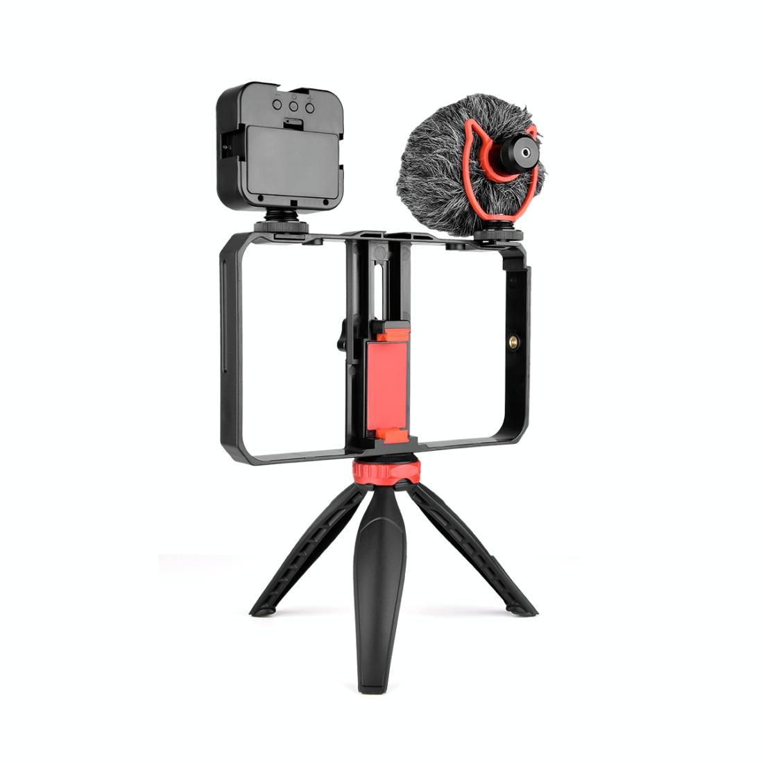 Vlogging Video Rig With Led Light Mic & Tripod-1915197461593460742