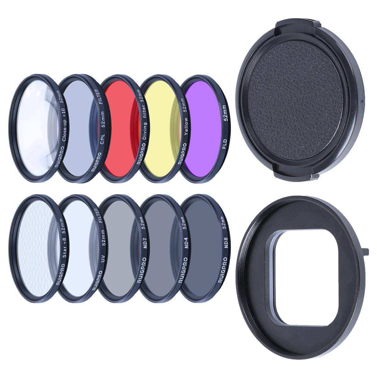 52Mm 10-In-1 Professional Lens Filter Kit For Gopro Hero10 / 9 With Adapter Ring And Cap-1915196979680514048