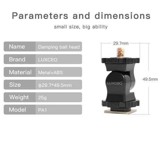 Universal Hot Shoe Damping Ball-Head Camera Bracket - Black-1915196507657736193