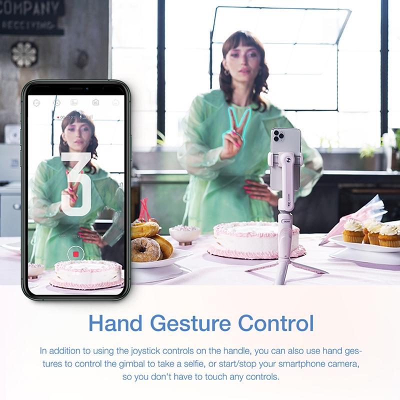 Smooth-Xs Handheld Gimbal Stabilizer Selfie Stick - Pink 200G-1964932149702430727