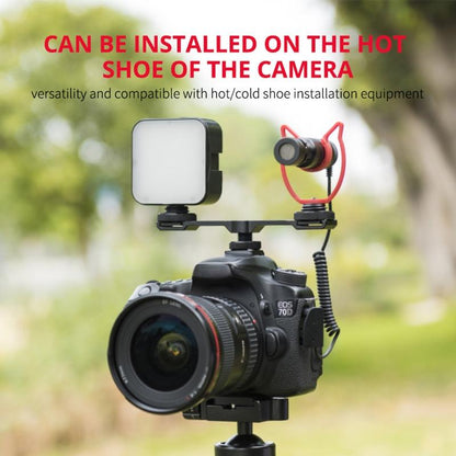 Aluminum Dual Cold Shoe Mount Adapter Extension Bracket - Black-1915196724750716935