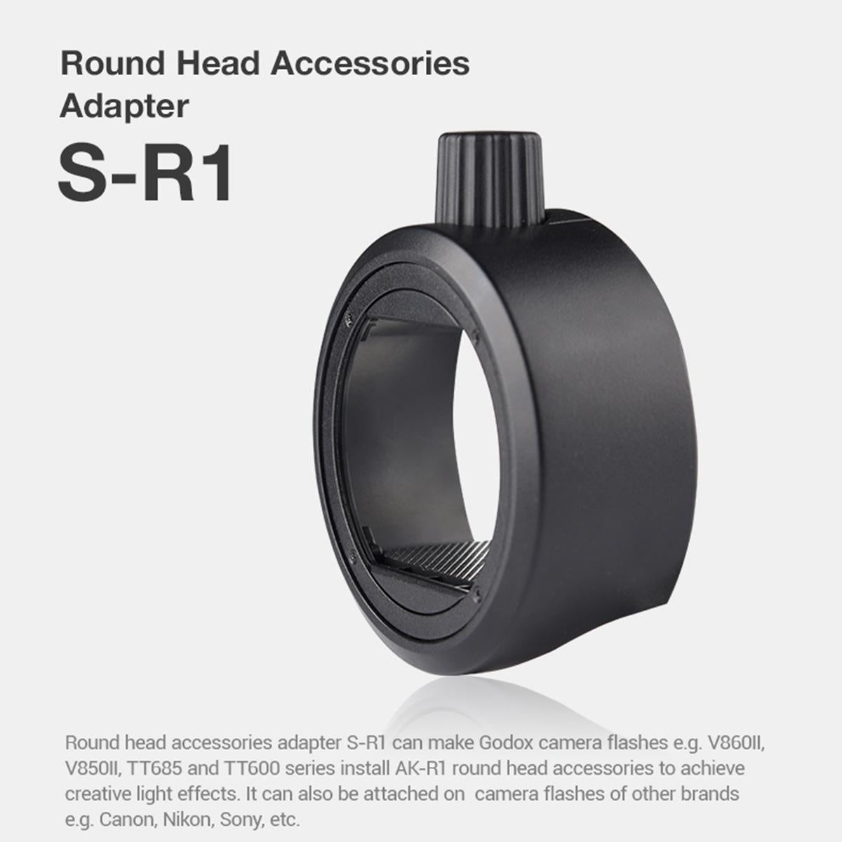 Round Flash Adapter For Tt685 / V860Ii / V350 / Tt600 - Black-1915196777175322627