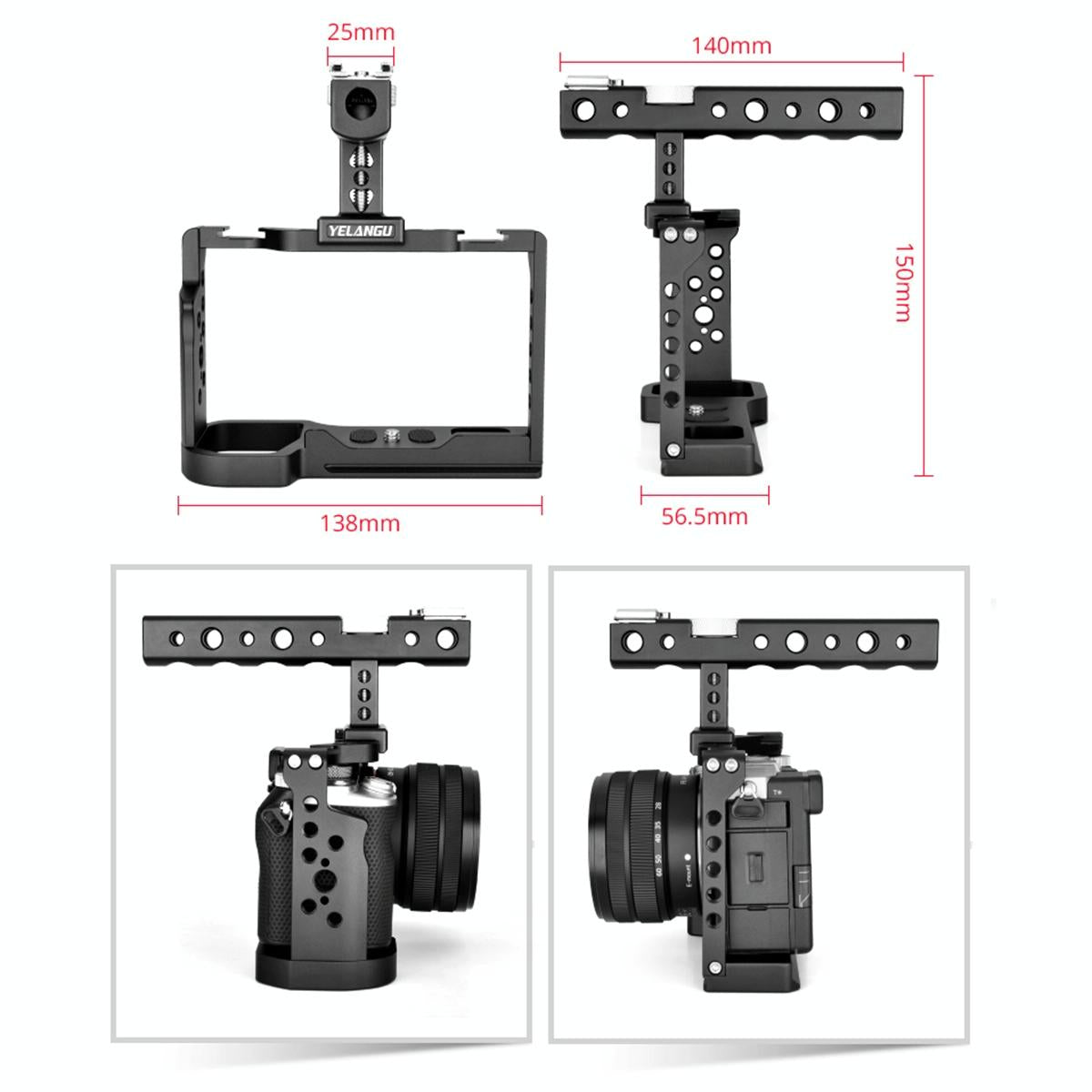 Sony Alpha 7C Video Cage Stabilizer Kit With Handle-1915196752974188549