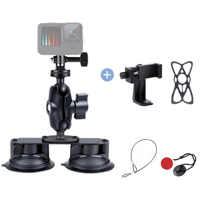 Universal Dual Suction Cup Mount For Action Cameras And Smartphones-1915196804195028992